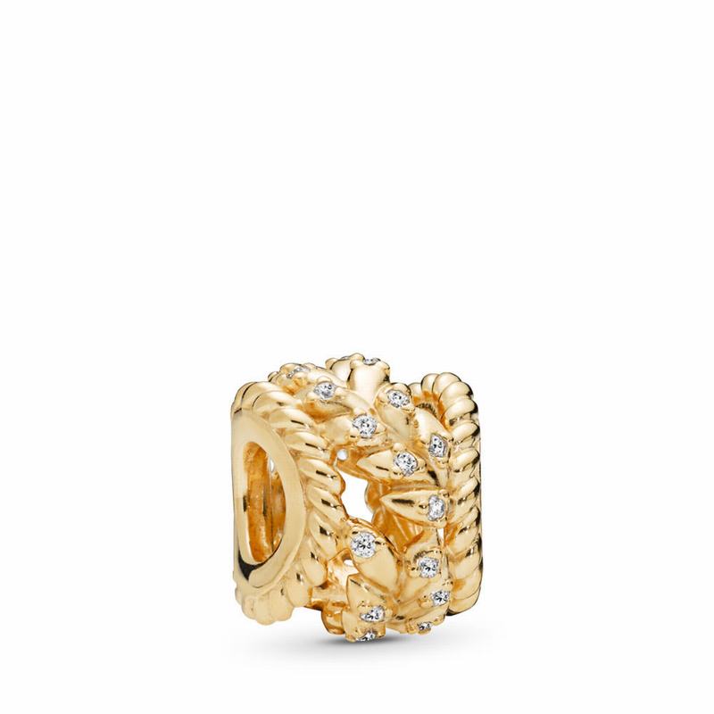 Pandora Shine™ Dazzling Grain Swirls Charm Sale NZ, 18ct Gold Plated (435672-JUI)